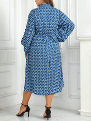 Amanda - Plus Size Printed Puff Sleeve Dress