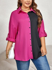 Alina - Color-Blocked Long Sleeve Shirt