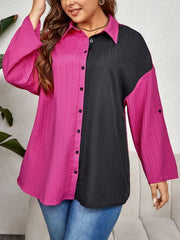 Alina - Color-Blocked Long Sleeve Shirt