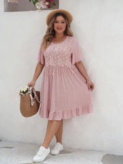 Marissa - Plus Size Elegant Lace Butterfly Sleeve Midi Dress