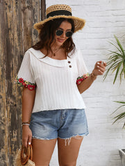 Nora - Plus Size Asymmetric Collar Blouse