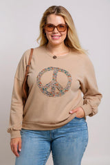 Isla – Pale Khaki Washed Terry Sweatshirt