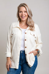 Abigail – Smoke Gray Corded Oversized Shacket