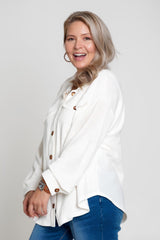 Abigail – Smoke Gray Corded Oversized Shacket