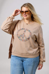 Isla – Pale Khaki Washed Terry Sweatshirt