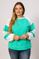 Layla –Colorblock Patchwork Sweatshirt with Cross Seam Detail