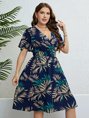 Solana - Plus Size Floral V-Neck Dress