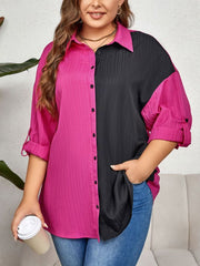 Alina - Color-Blocked Long Sleeve Shirt
