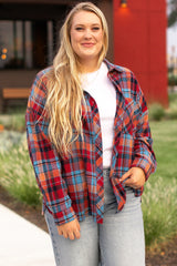Mia – Plus Size Classic Plaid Button-Up Shirt with Turn-Down Collar