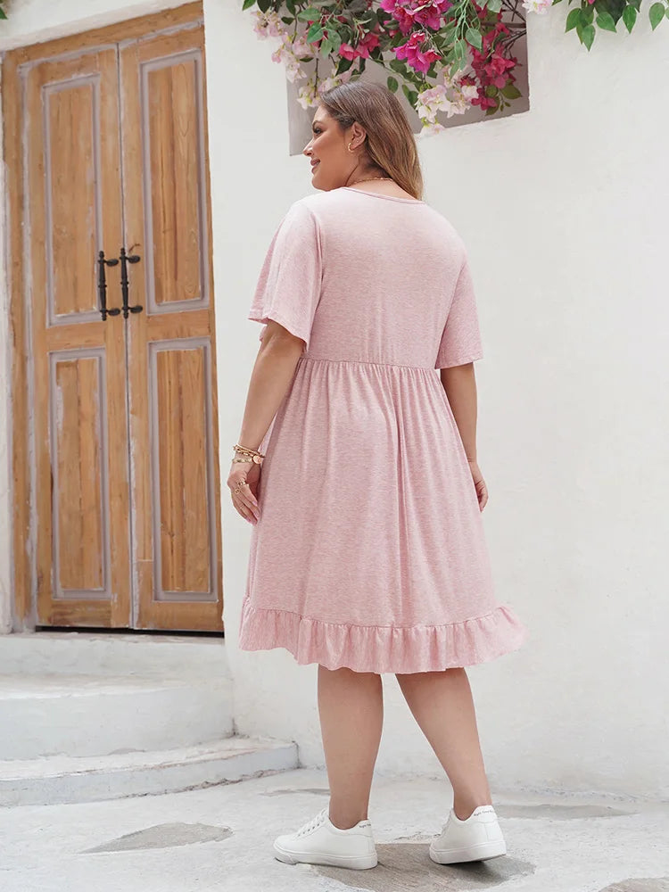 Marissa - Plus Size Elegant Lace Butterfly Sleeve Midi Dress