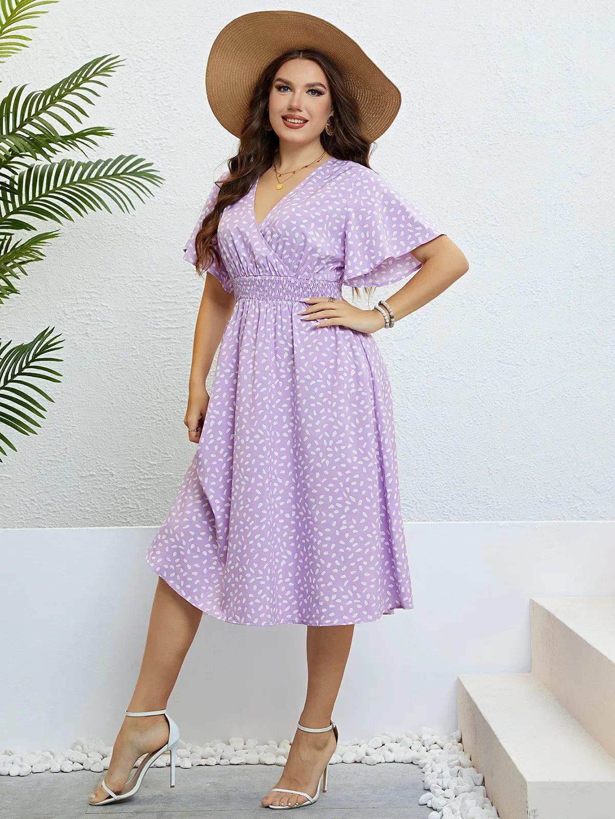 purple plus size boho dress WEDTREND Women Purple Plus Size Mother Of The Bride Dress With Appliques A Line Long Wedding Party Dress, Purple / 4XL