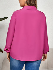 Kinsley - Plus Size Hollow Out Button-Up Blouse