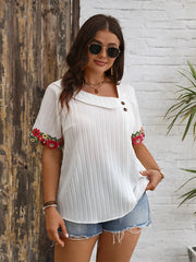 Nora - Plus Size Asymmetric Collar Blouse