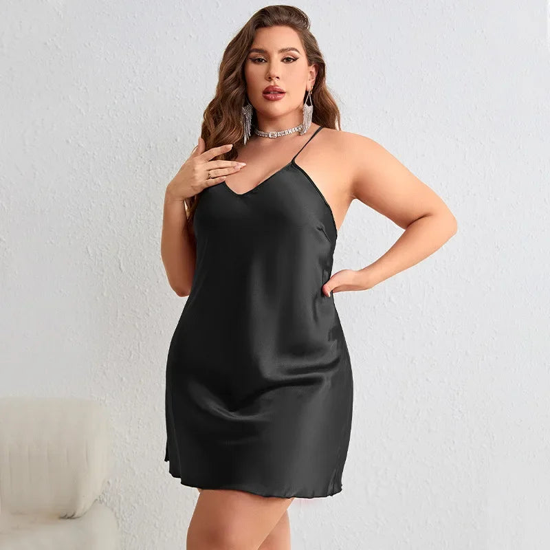 Talia - Plus Size Silk Satin Nightgown