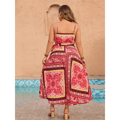 Desiree - Plus Size Wrapped V-Neck Spaghetti Strap Dress