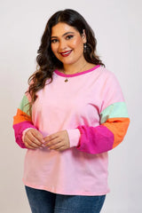Ellie – Colorblock Patchwork Long Sleeve Top