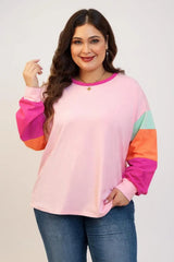 Ellie – Colorblock Patchwork Long Sleeve Top